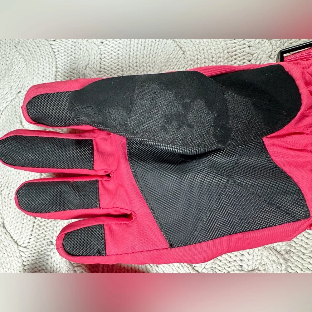 Retro Kids Pink Winter Snow Gloves Size 4-7 #1070